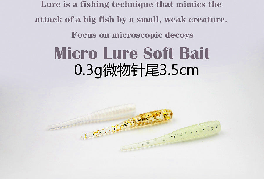 Mini Needle-Tail Soft Worm Bait, 3.5 cm (1.4 in), 10 Pack – product photo