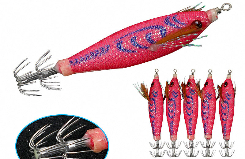 Cloth-Wrapped Wood Shrimp Squid Jig, 5.5 cm (2.2 in) – product photo