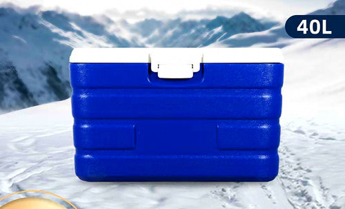 40L Insulated Cooler Box, Blue EPS Foam – product photo