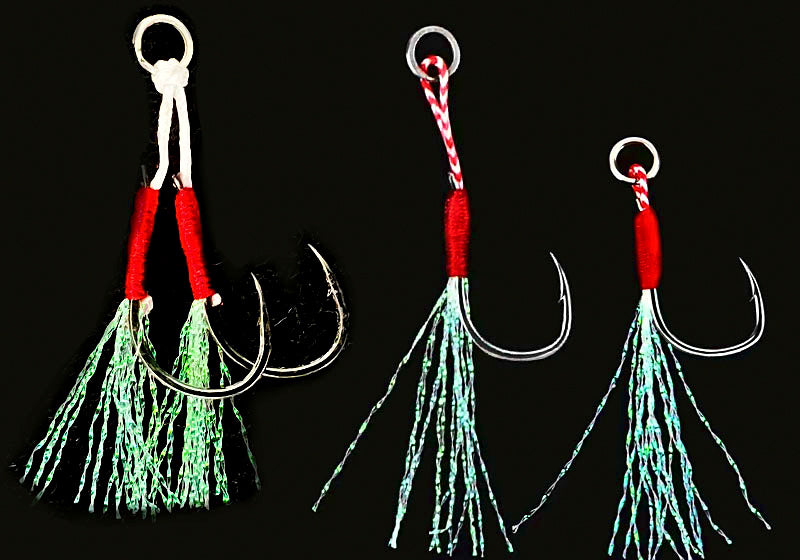 Jig Assist Hooks, Single or Double, Barbed, Sizes 10–15 – product photo