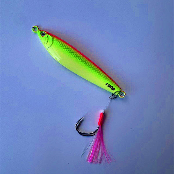 Cod Flat Metal Jig, Glow, 150–200 g (5.3–7.1 oz)