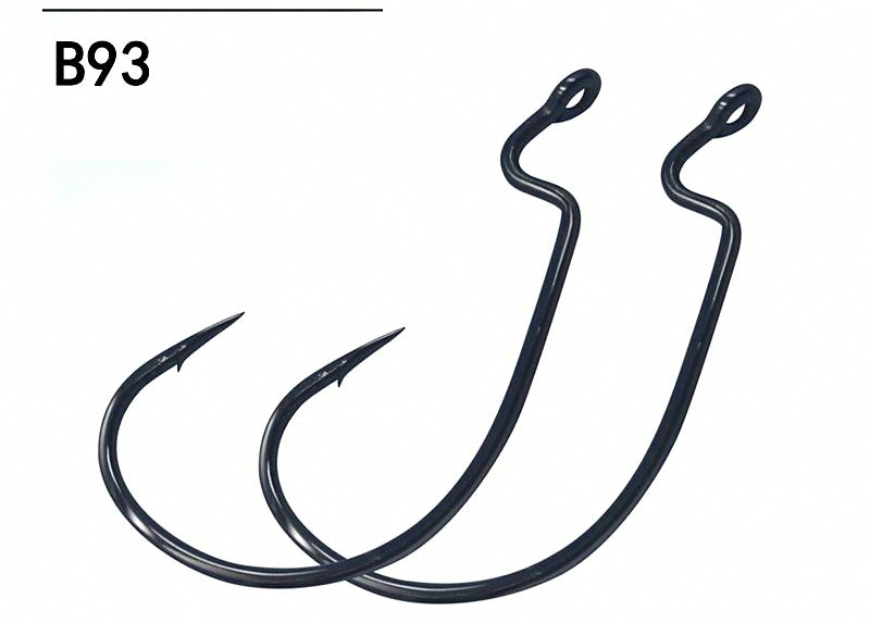 Wide Gap Offset Worm Hooks, Barbed, Sizes 1/0–5/0 – product photo