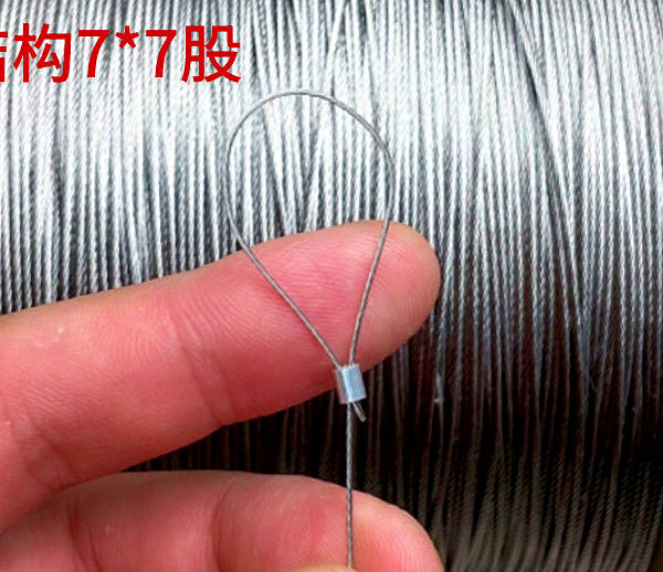 304 Stainless Steel Wire Leader, 0.3–4 mm, Aluminum Sleeves – product photo