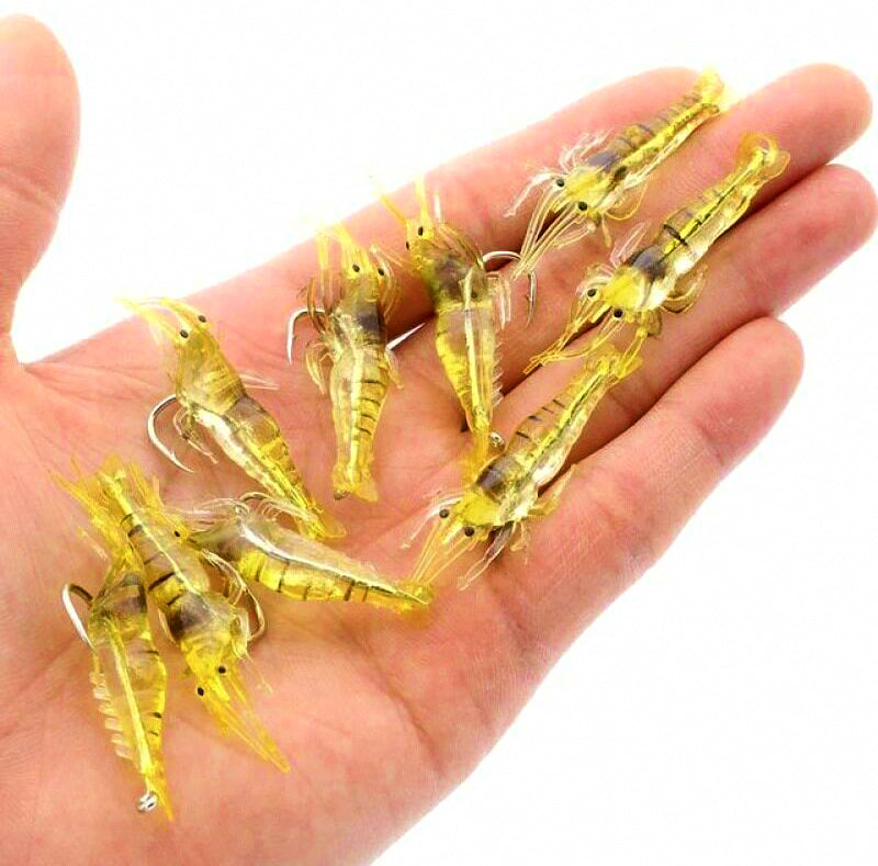 Soft Shrimp Lure with Hook, 4 cm (1.6 in), Glow & Color Packs – product photo