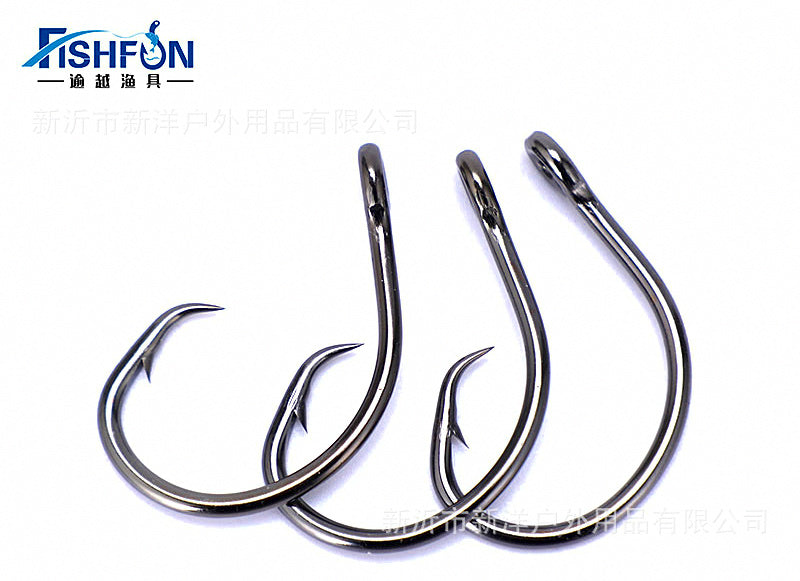 Black Nickel Barbed Saltwater Hooks, Sizes 3/0–14/0 – product photo