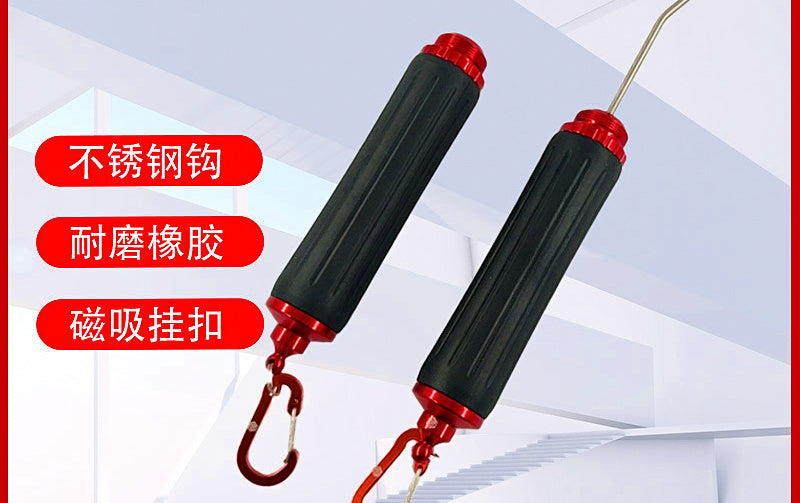 Line Puller Handle & Knotting Bar, Aluminum + Silicone – product photo