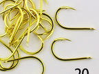 High Carbon Steel Barbed Hooks, Gold, Bulk Pack, Sizes 7–11 – product photo