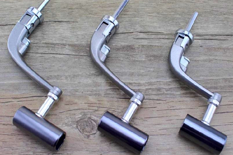 Folding Spinning Reel Handle, Metal, Left/Right Interchangeable – product photo