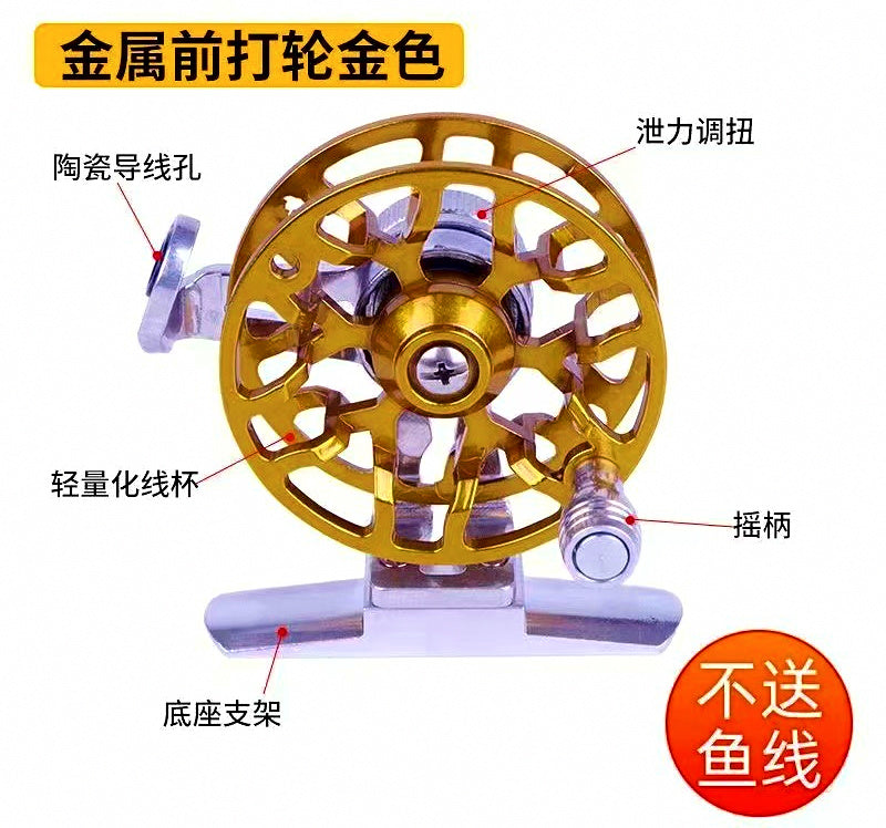 Metal Fishing Reel with Drag, Ice & Spinning Styles – product photo