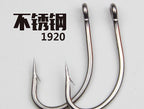 Stainless Steel Barbed Eyed Hooks, Sizes #1–6/0, 50 Pack – product photo