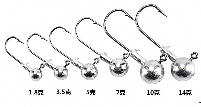 Barbed Jig Head Hooks, 4X Strong, 1.7–20 g (0.06–0.7 oz) – product photo