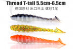 Ribbed T-Tail Soft Plastic Grub, 4.5–6.5 cm (1.8–2.6 in) – product photo