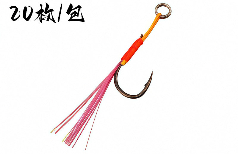 Hand-Tied Flash Thread Barbed Single Hooks, 20 Pack – product photo