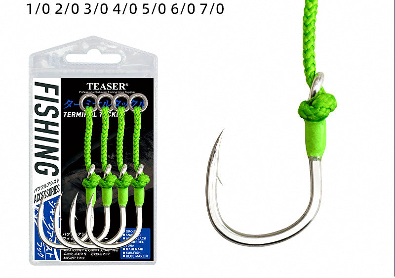 Single Assist Hooks for Slow Pitch Jigs, 4-Pack, 1/0–7/0 – product photo