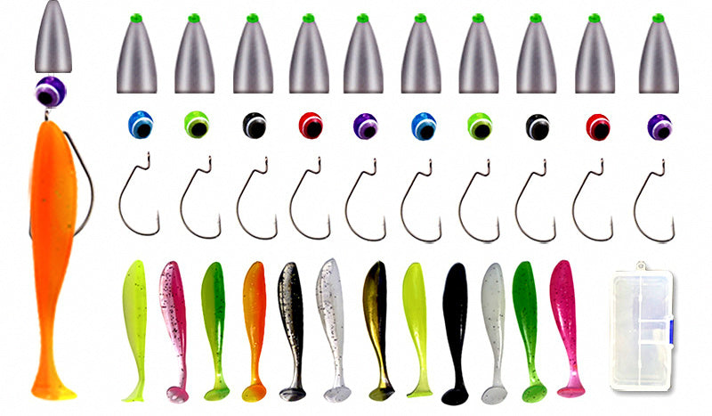 Texas Rig Kit, Bullet Weight + T-Tail Soft Bait, 3.5–10 g – product photo