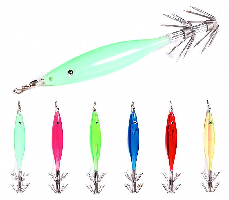 Wood Shrimp Squid Jig, 8 cm 18 g (0.6 oz), 5-Pack – product photo