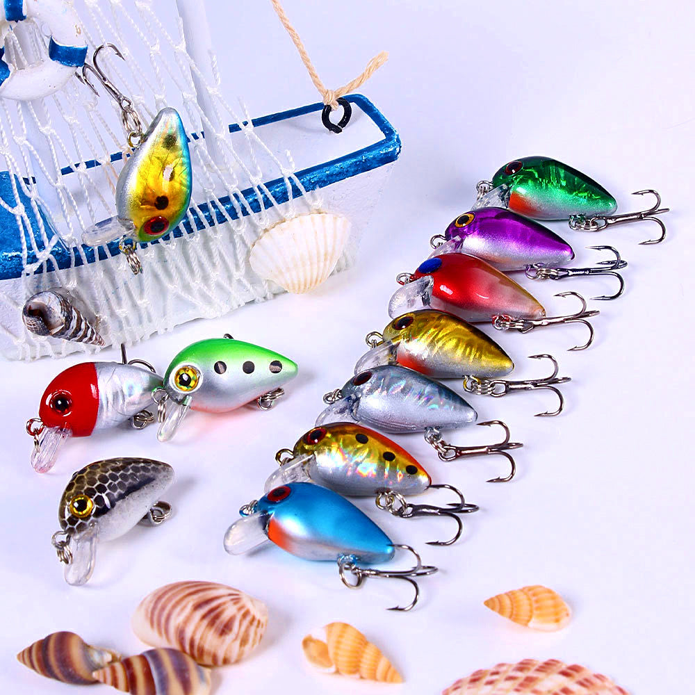 Minnow Hard Bait Fishing Lure, Assorted Style, 10 Colors – product photo