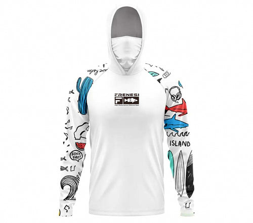 Men's Long Sleeve Hooded Fishing Shirt with Face Mask – product photo