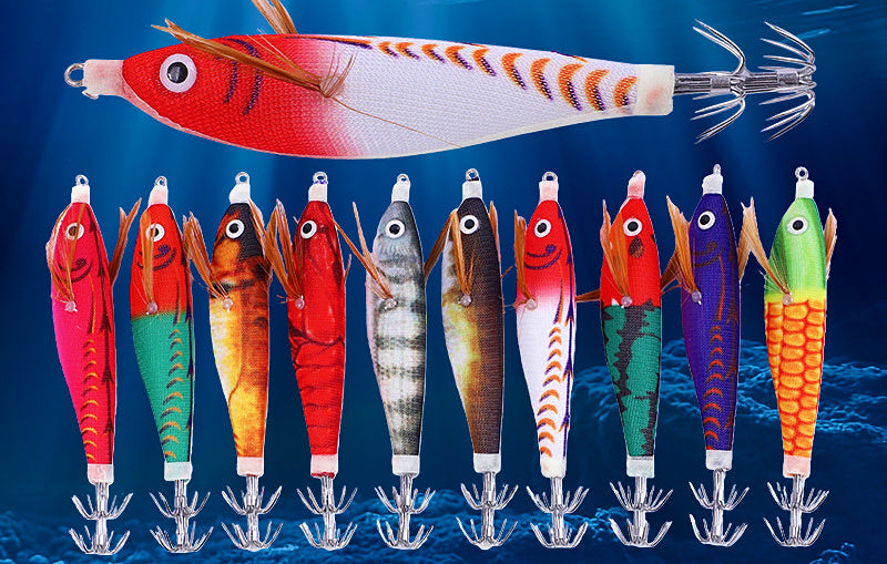 Strong Glow Wood Shrimp Squid Jig for Boat Fishing – product photo