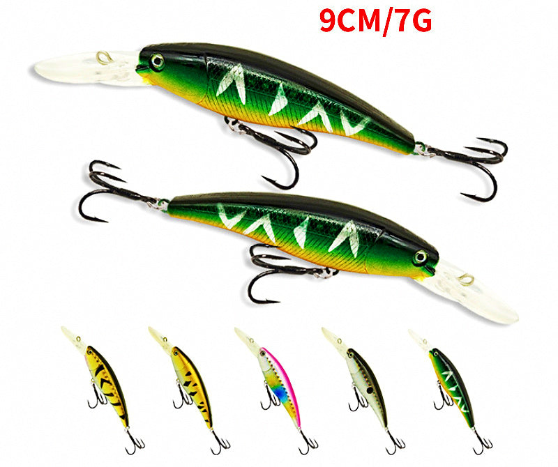 Floating Long Lip Minnow Hard Bait, Lipped Crankbait – product photo