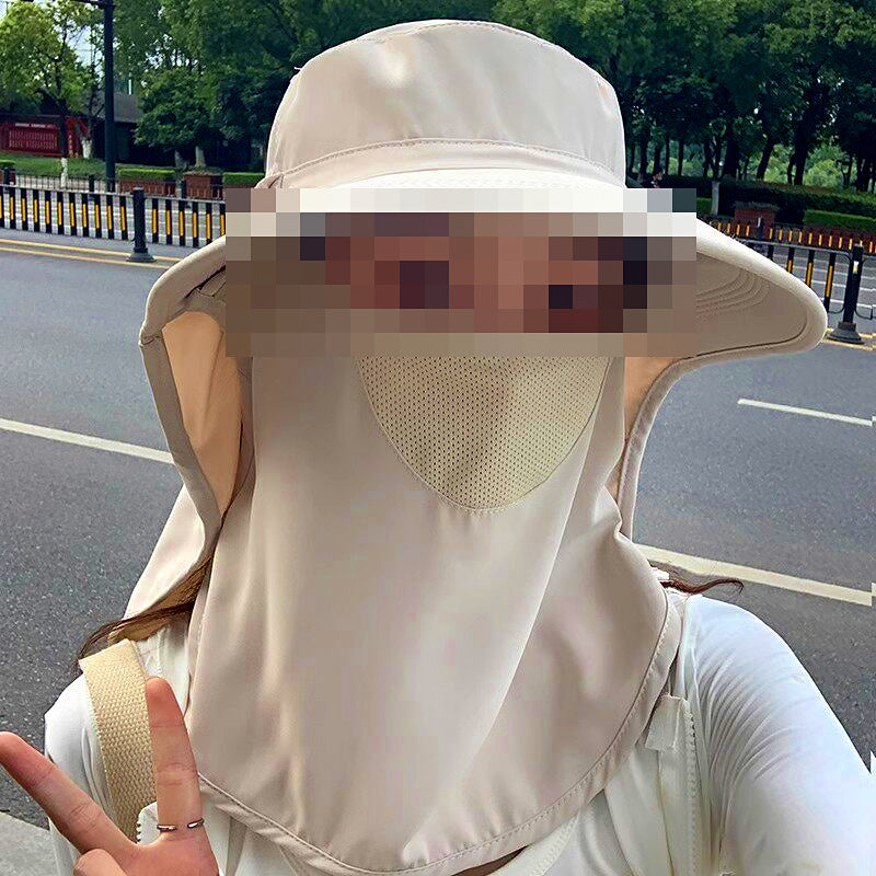 Wide Brim Sun Hat with Face & Neck Cover, UV Fishing Hat
