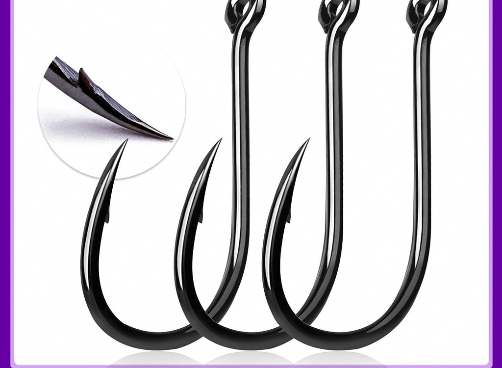 Black Iseni Hooks, Barbed Eyed Tube-Type, 50 pcs – product photo