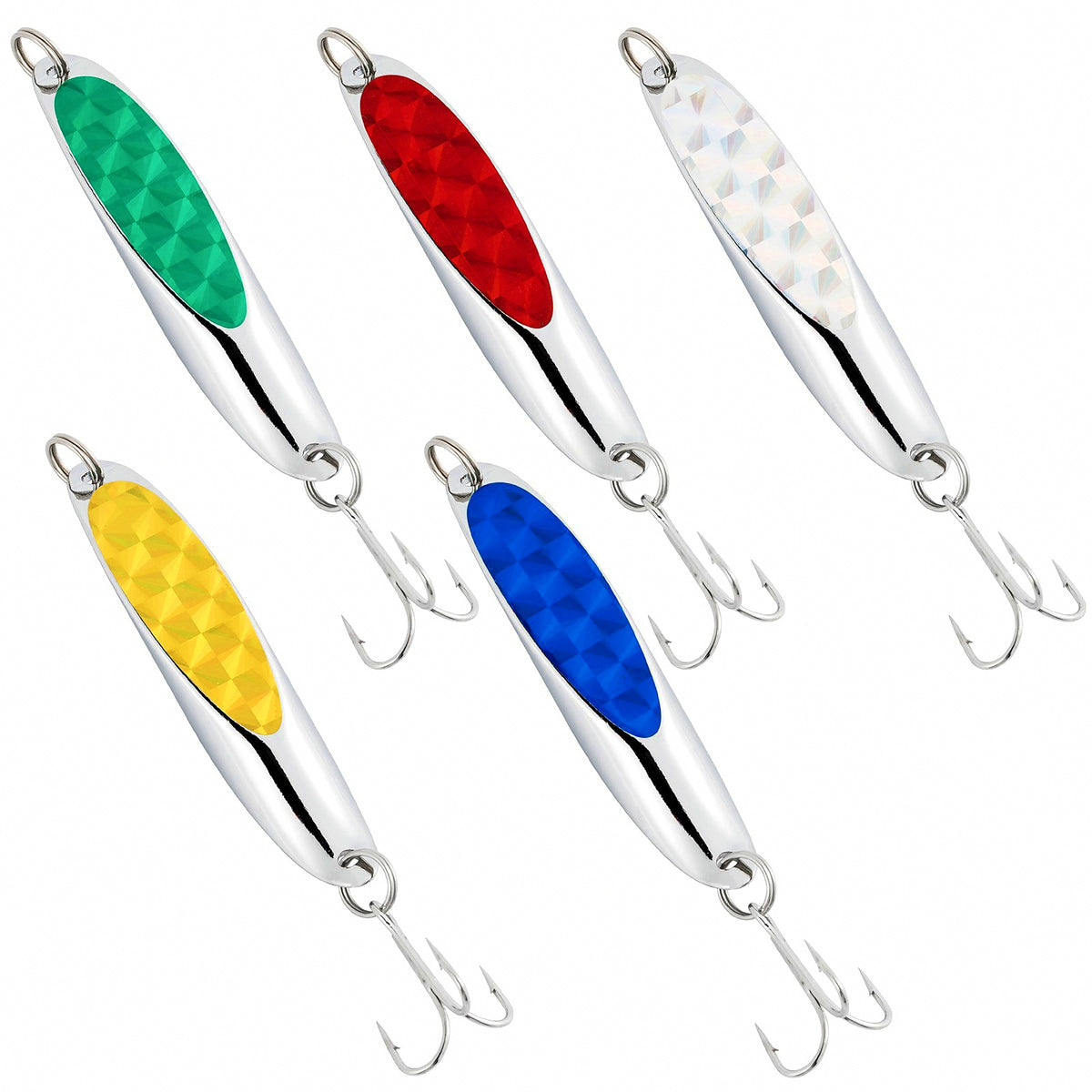 Casting Spoon Lure with Treble Hook, 21 g (0.74 oz), 5-Pack – product photo