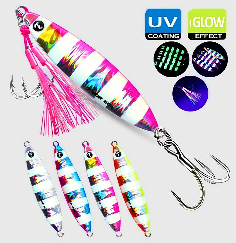 Glow Stripe Metal Jig with Single Hook, 40–80 g (1.4–2.8 oz) – product photo