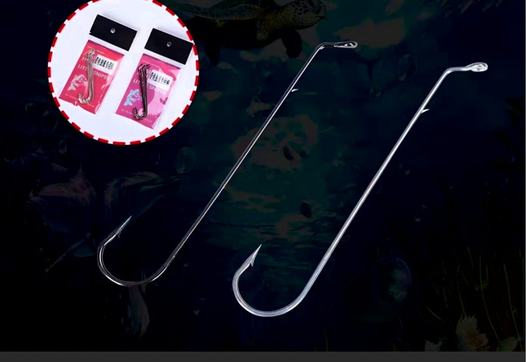 Long Shank Mackerel Hooks, Barbed Boat Fishing Hooks – product photo