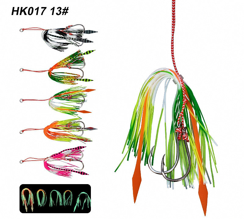 Silicone Skirt Squid Hook Rig, 14 cm (5.5 in), Size 13 Barbed – product photo