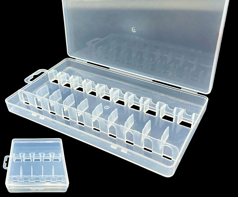 Clear Plastic Tackle Box for Squid Jigs & Lures, 5 or 10 Slot – product photo
