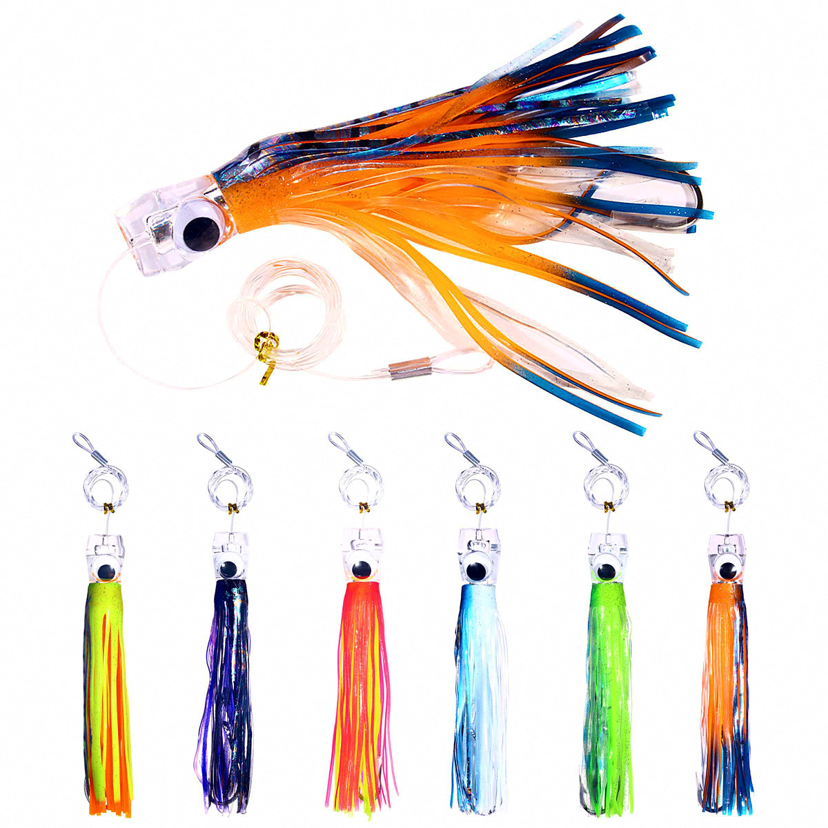 9 in Octopus Trolling Lure, Tuna Skirt Bait, 6 Colors – product photo