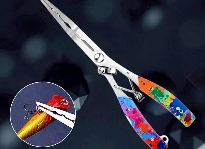 Fishing Pliers, Stainless Steel, Braid Cutter & Split Ring – product photo