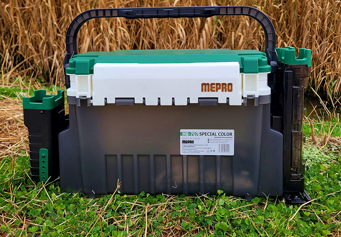 Plastic Tackle Box Seat with Rod Holder Options – product photo