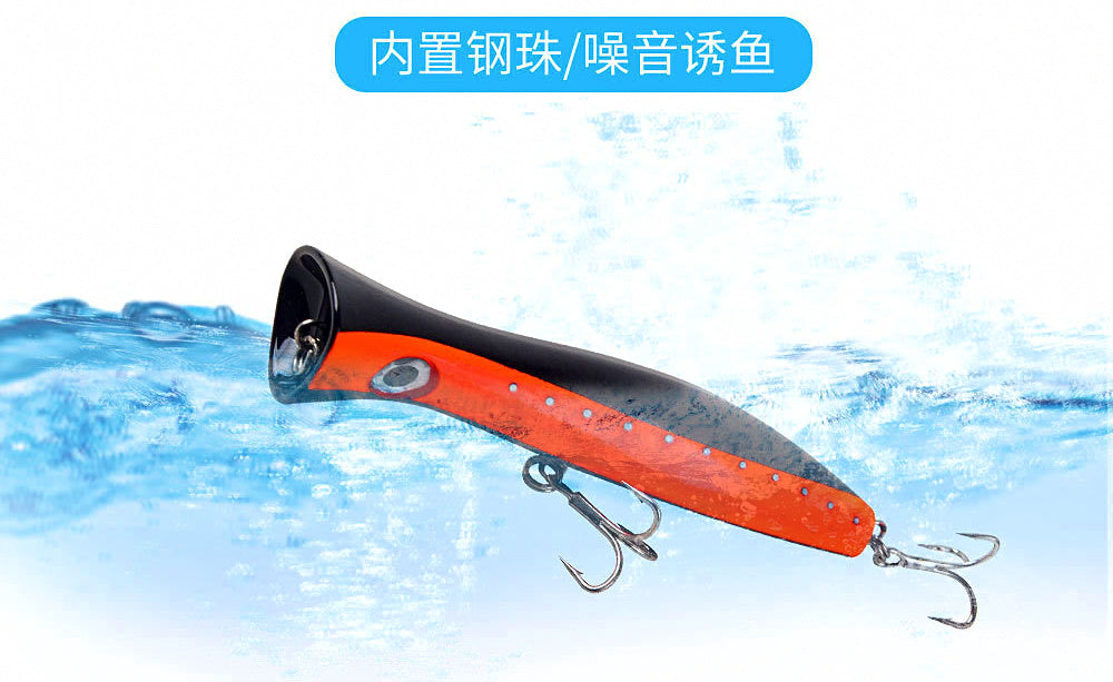 Topwater Popper Lure, 19 cm (7.5 in), 120 g (4.2 oz) – product photo