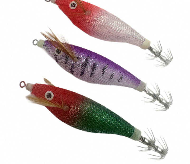 Glow UV Egi Squid Jig, Wood Shrimp Lure with Hooks – product photo