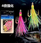 4X Treble Hooks, Sizes 4–2/0, Glow Bright Wire Colors – product photo