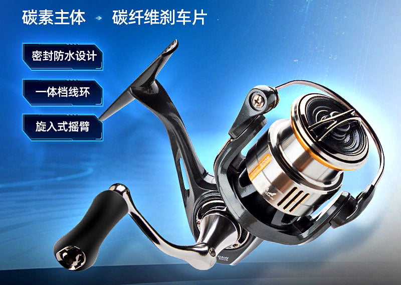 Carbon Frame Spinning Reel, Metal Spool, Sizes 800–4000 – product photo