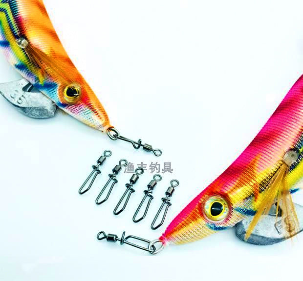 Black Safety Pin Snap Swivels for Squid Jigs, 20-Pack – product photo