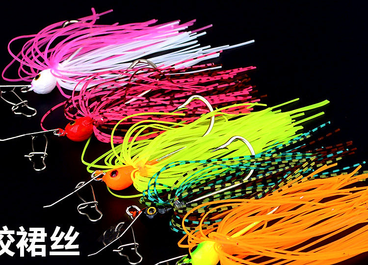 Silicone Skirt Sequin Lure with Sharp Hook, 1/3/5 Pack – product photo