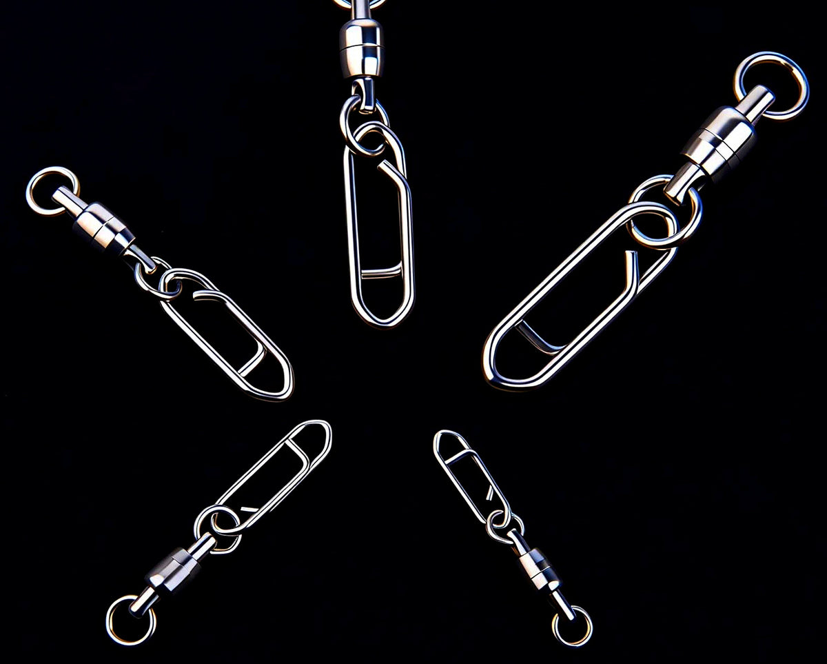 Ball Bearing Snap Swivels, Stainless Steel, Sizes 1–5 – product photo