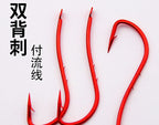 Long Shank Barbed Bait Hooks, Red or White, Size 8–18 – product photo
