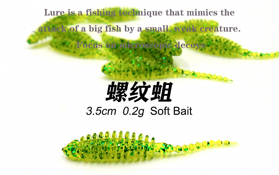 3.5 cm (1.4 in) Needle-Tail Soft Worm, 10 pcs – product photo
