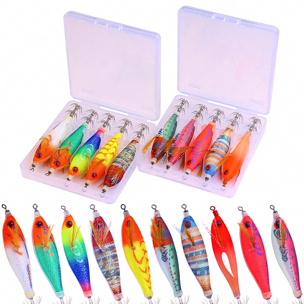 Wood Shrimp Squid Jig Lure, 8 cm 5.8 g (0.2 oz)