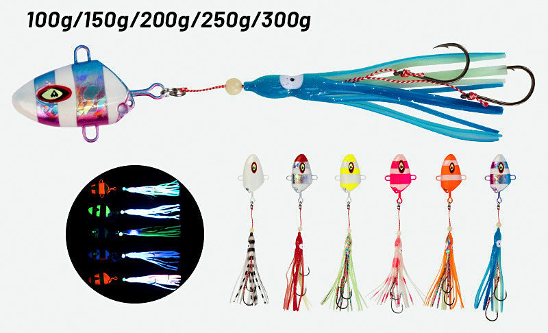 Slow Pitch Jig with Double Assist Hooks, 100–300 g (3.5–10.6 oz) – product photo