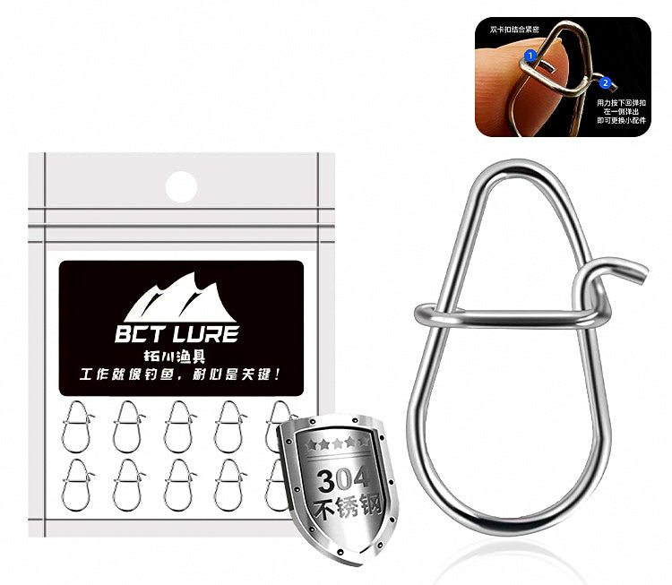 Stainless Steel Fishing Snap Clips, Gourd Pin Quick Connectors – product photo