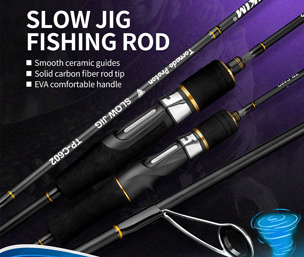 Slow Pitch Jigging Rod, Solid Carbon, 1-Piece, 1.8-1.98 m – product photo