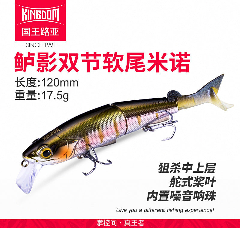 Jointed Soft-Tail Floating Minnow, 120 mm, 17.5 g (0.62 oz) – product photo