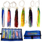 6.5 in Octopus Skirt Trolling Lure, 6-Pack, Assorted Colors