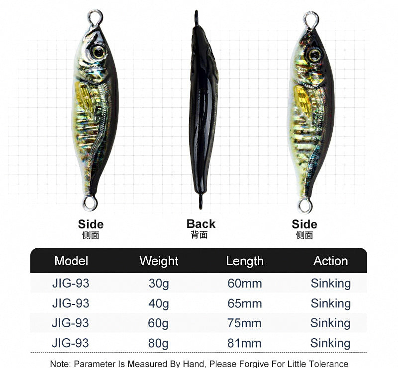 Shore Casting Metal Jig, 30–100 g (1.1–3.5 oz), UV Glow – product photo